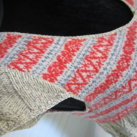 FREE PEOPLE - SzM - Red/Oatmeal Wool Sweater - Picture 3 of 7